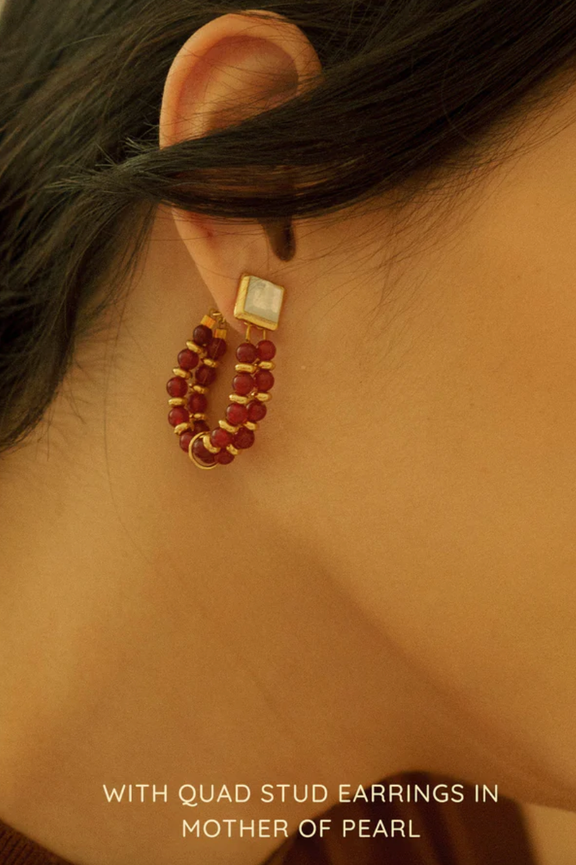 Kella Detachable Earrings in Red Agate