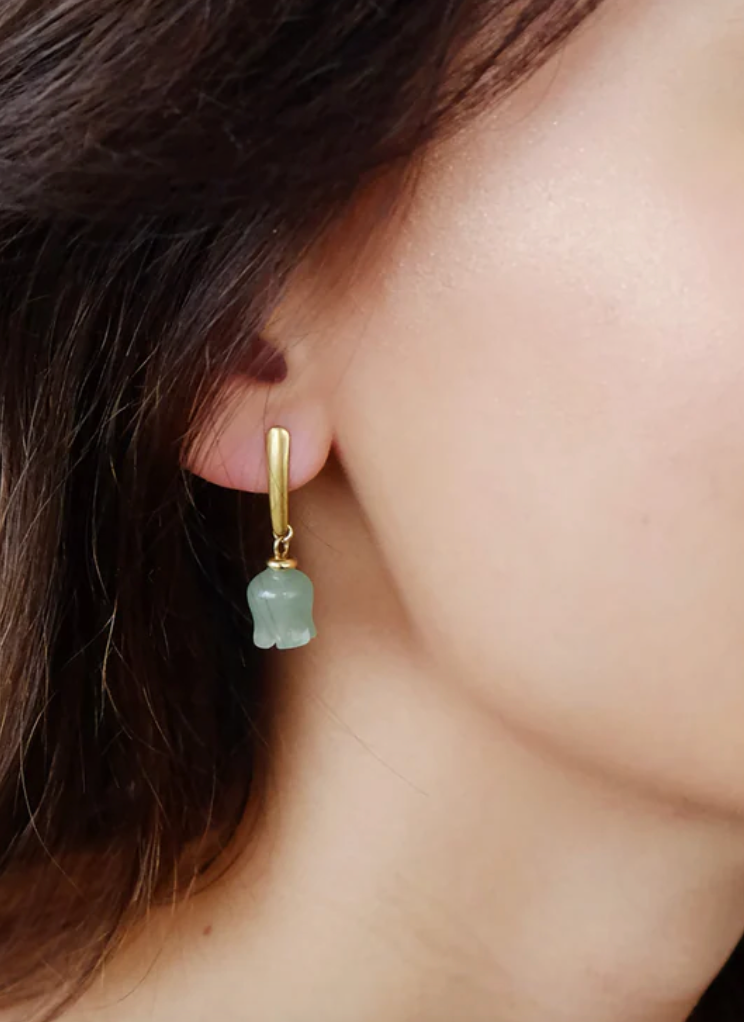 Kate Earrings in Green Aventurine