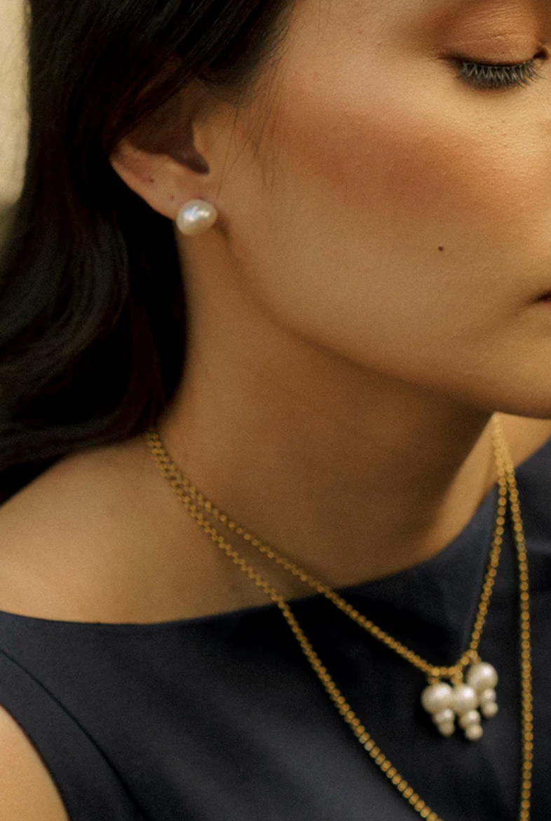 Baroque Pearl Stud Earrings