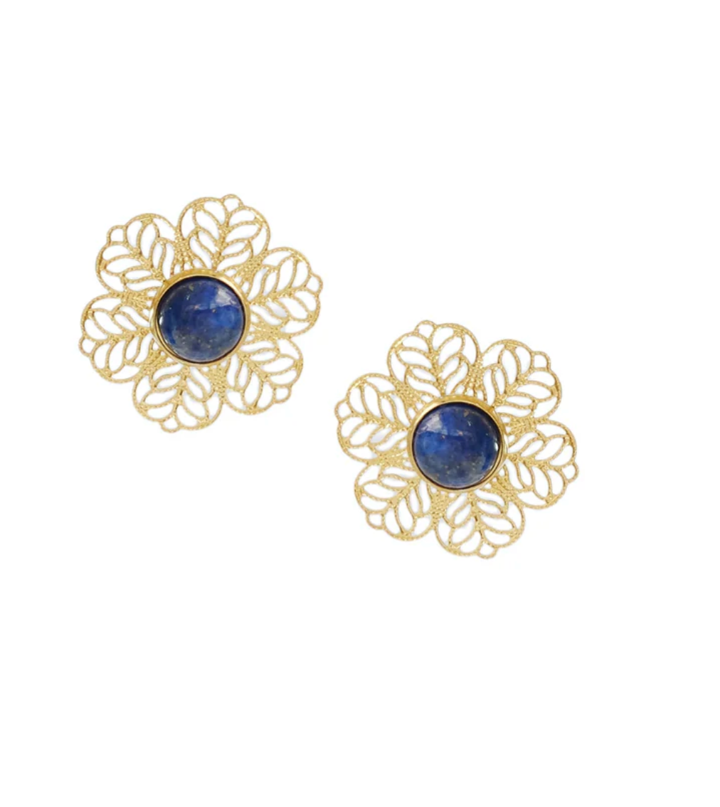Lia Detachable Earrings in Lapis Lazuli