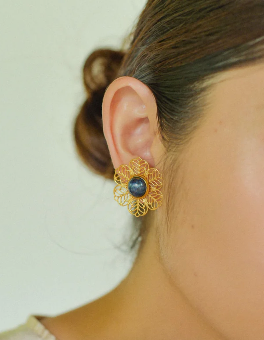 Lia Detachable Earrings in Lapis Lazuli