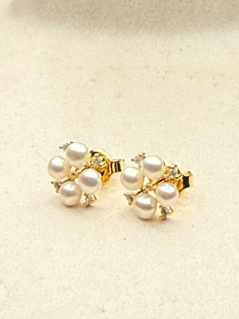 Quad Stud in Freshwater Pearls