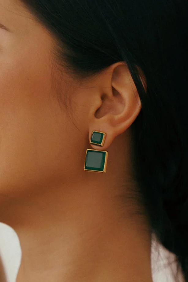 Quad Stud in Emerald