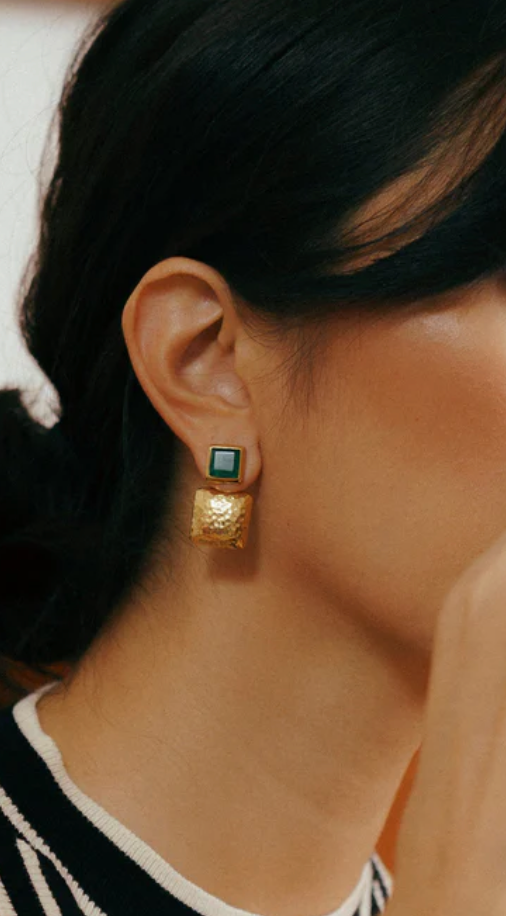 Quad Stud in Emerald