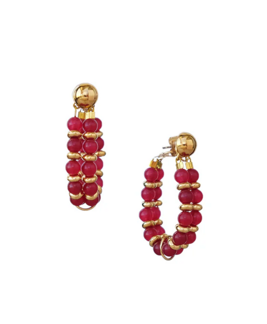 Kella Detachable Earrings in Red Agate