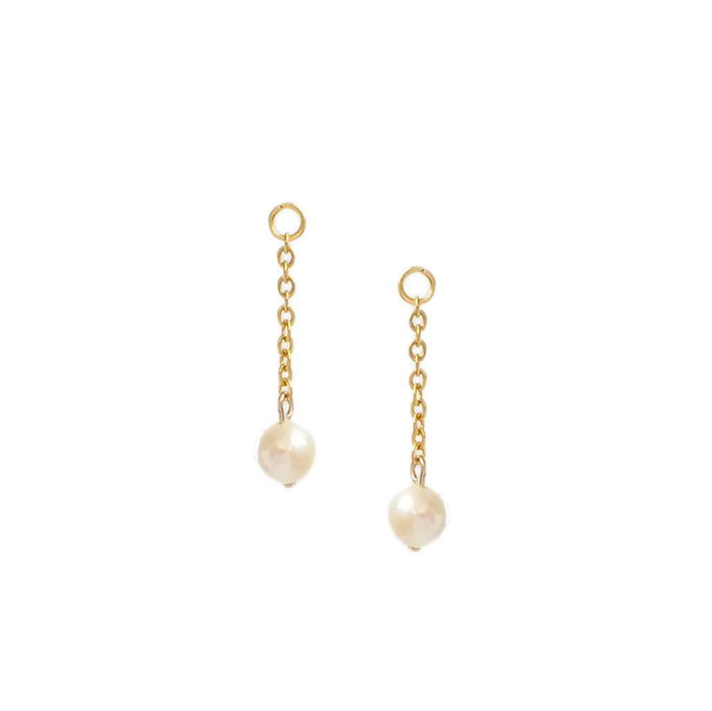 Chain Pearl Danglers in Gold
