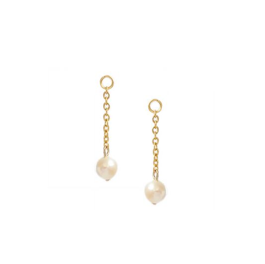 Chain Pearl Danglers in Gold